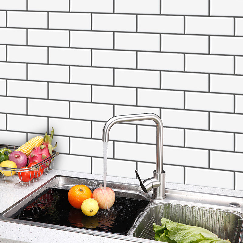 Rectangle Tile-Peel & Stick Plain Waterproof Plastic Peel & Stick Subway Tile for Kitchen