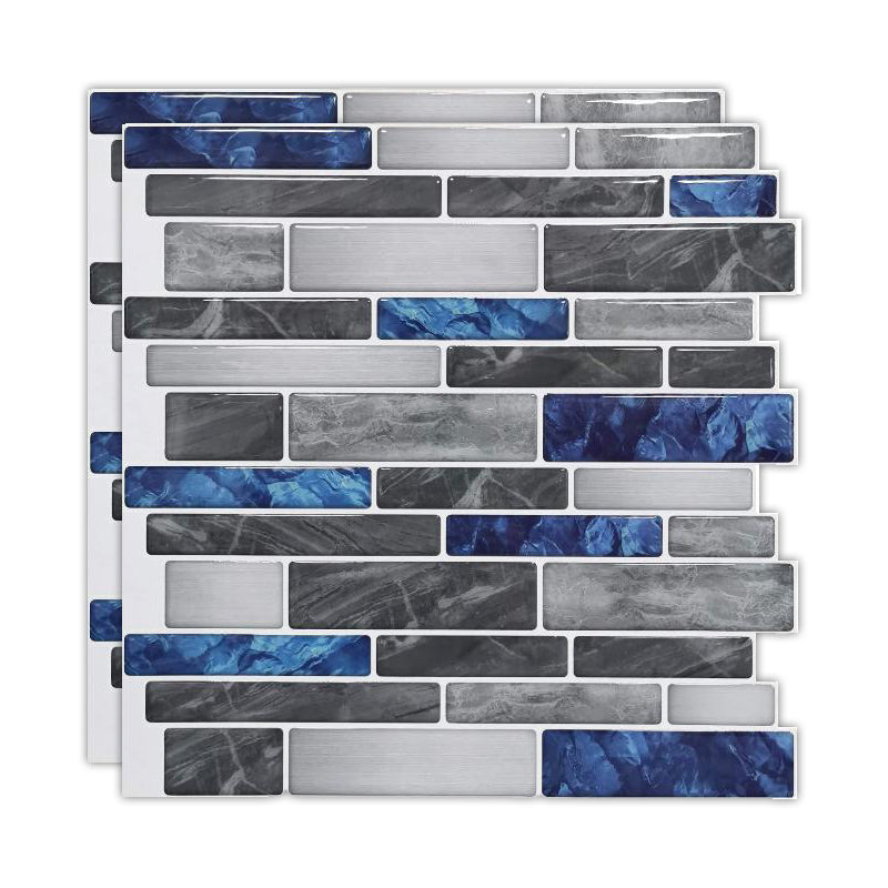 Peel & Stick Subway Tile Stain Resistant Plastic Rectangle Peel and Stick Tile 2 Pack