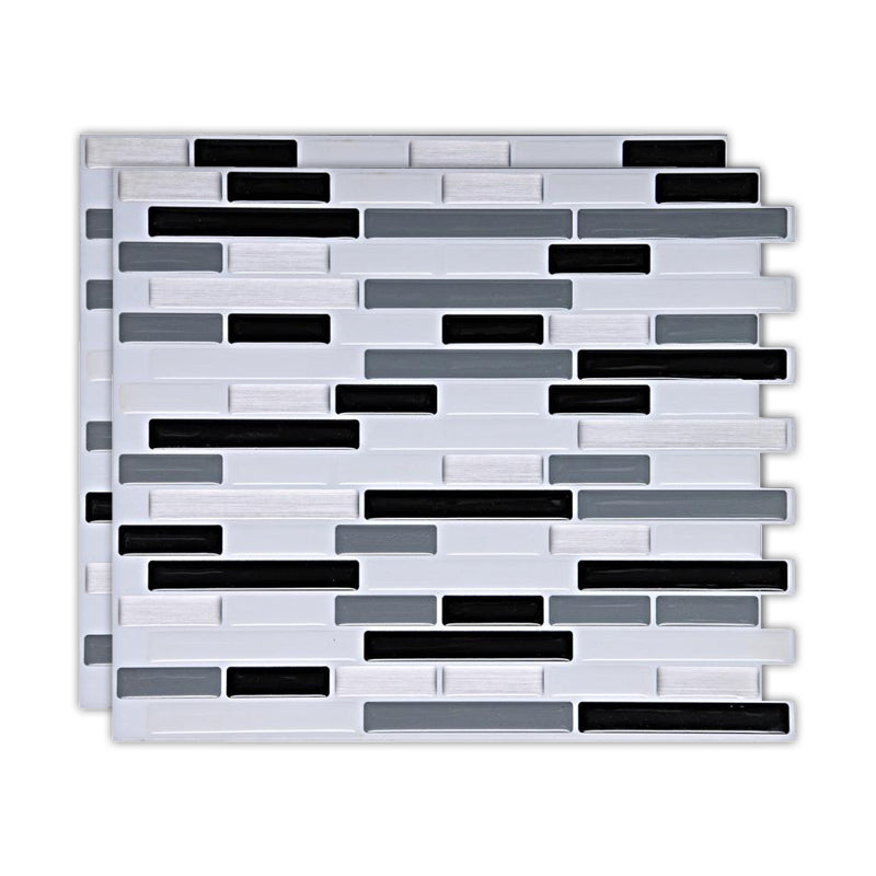 Peel & Stick Subway Tile Stain Resistant Plastic Rectangle Peel and Stick Tile 2 Pack