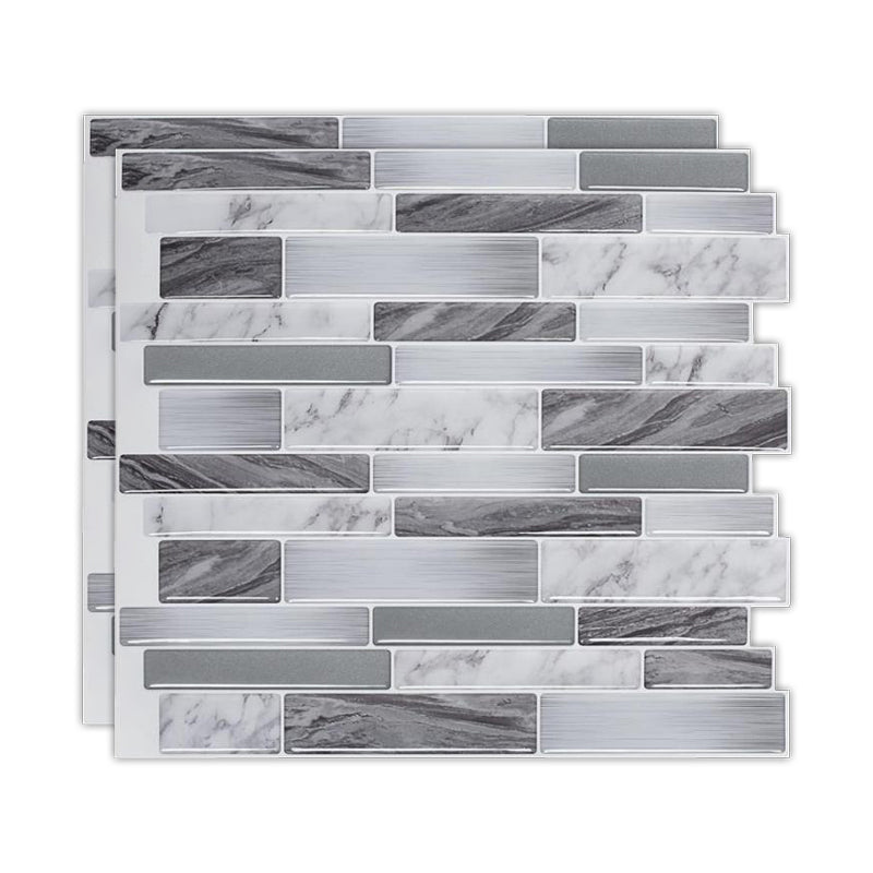 Peel & Stick Subway Tile Stain Resistant Plastic Rectangle Peel and Stick Tile 2 Pack