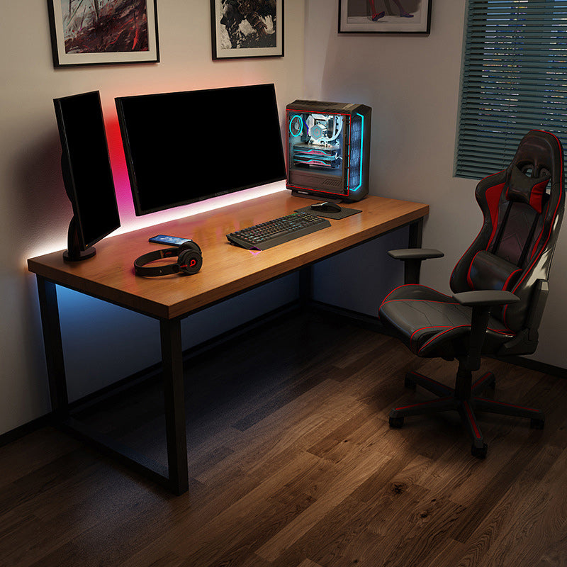 Solid Wood Rectangular Gaming Desk Sled Base 29.53" Tall Computer Desk