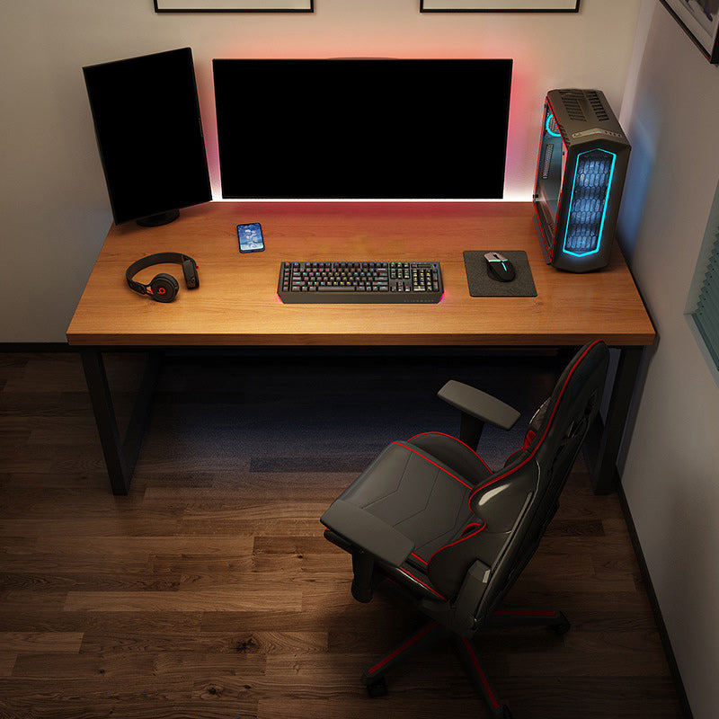 Solid Wood Rectangular Gaming Desk Sled Base 29.53" Tall Computer Desk