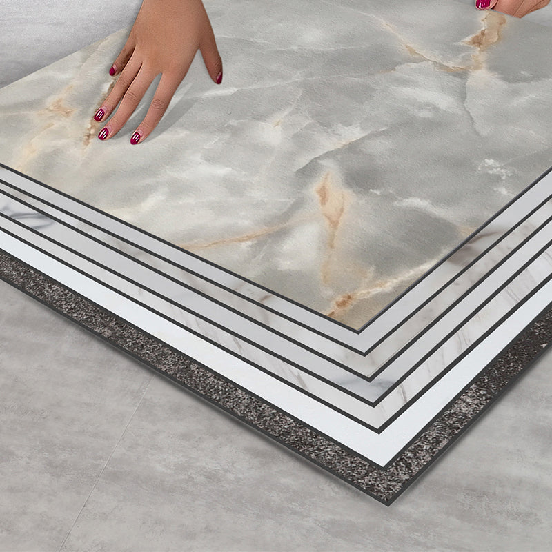 Square PVC Flooring Stone Design Peel & Stick Vinyl Flooring for Living Room