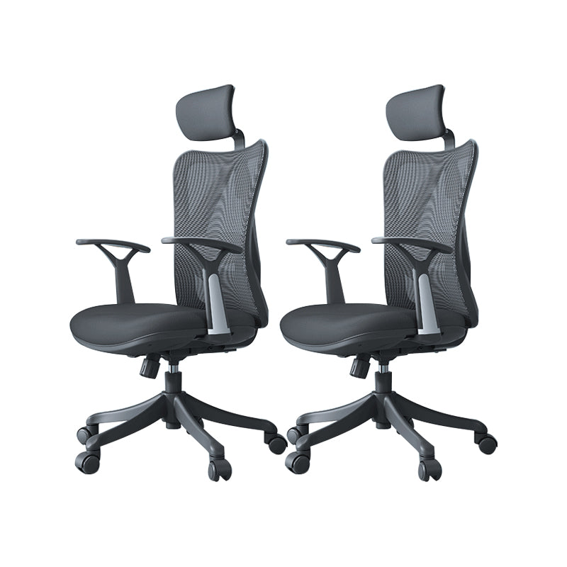 Fixed Arms Office Chair Modern Adjustable Seat Height Swivel Chair with Wheels