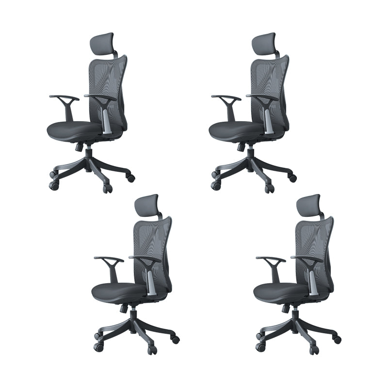 Fixed Arms Office Chair Modern Adjustable Seat Height Swivel Chair with Wheels