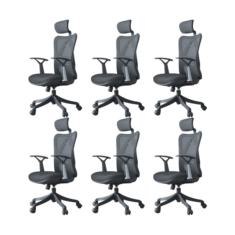 Fixed Arms Office Chair Modern Adjustable Seat Height Swivel Chair with Wheels