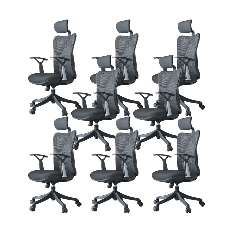 Fixed Arms Office Chair Modern Adjustable Seat Height Swivel Chair with Wheels