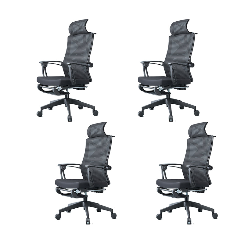 Contemporary Fixed Arms Desk Chair Footrest Included Task Chair for Office