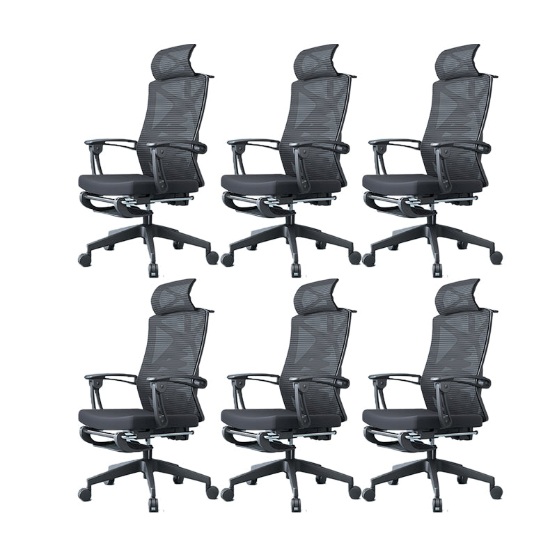 Contemporary Fixed Arms Desk Chair Footrest Included Task Chair for Office