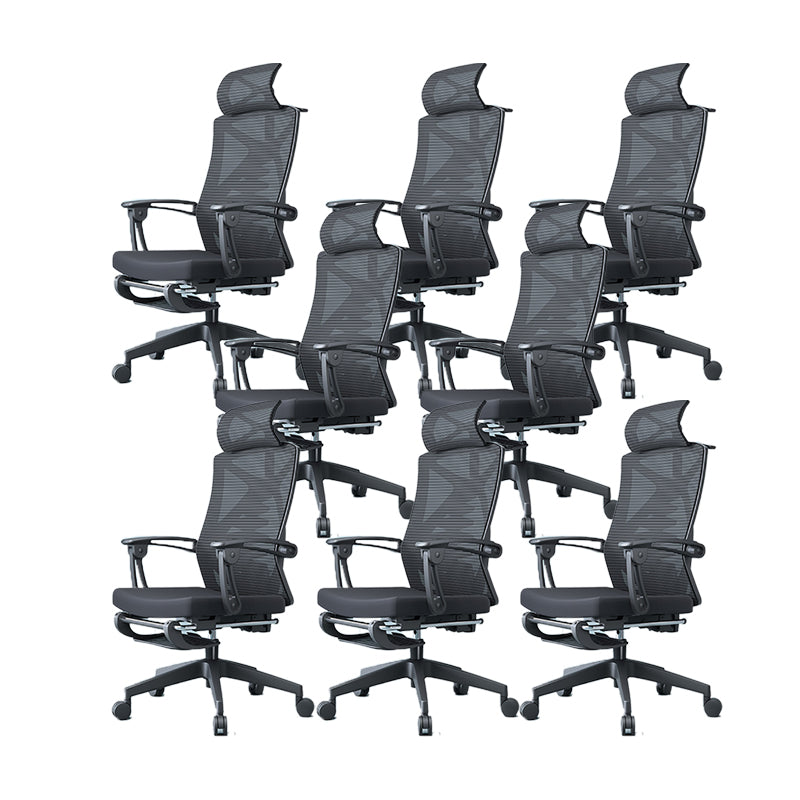 Contemporary Fixed Arms Desk Chair Footrest Included Task Chair for Office