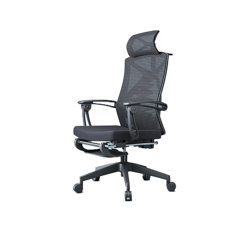 Contemporary Fixed Arms Desk Chair Footrest Included Task Chair for Office