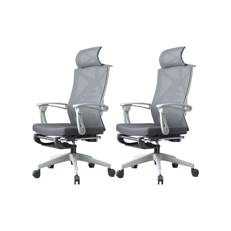 Contemporary Fixed Arms Desk Chair Footrest Included Task Chair for Office