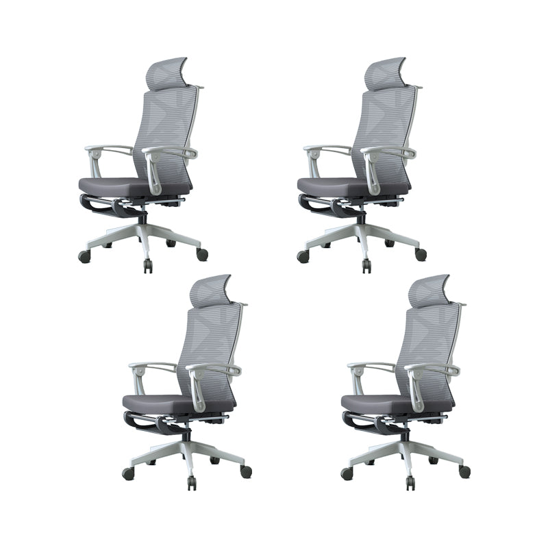 Contemporary Fixed Arms Desk Chair Footrest Included Task Chair for Office