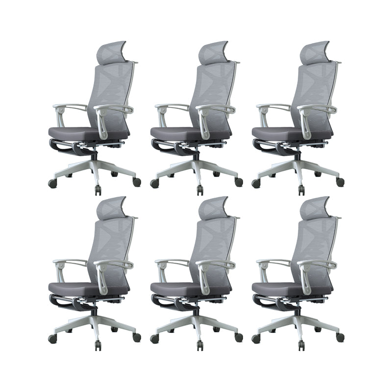 Contemporary Fixed Arms Desk Chair Footrest Included Task Chair for Office