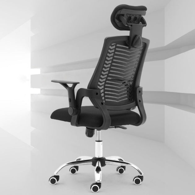 Contemporary Adjustable Arms Office Chair Mesh-back Task Chair for Office