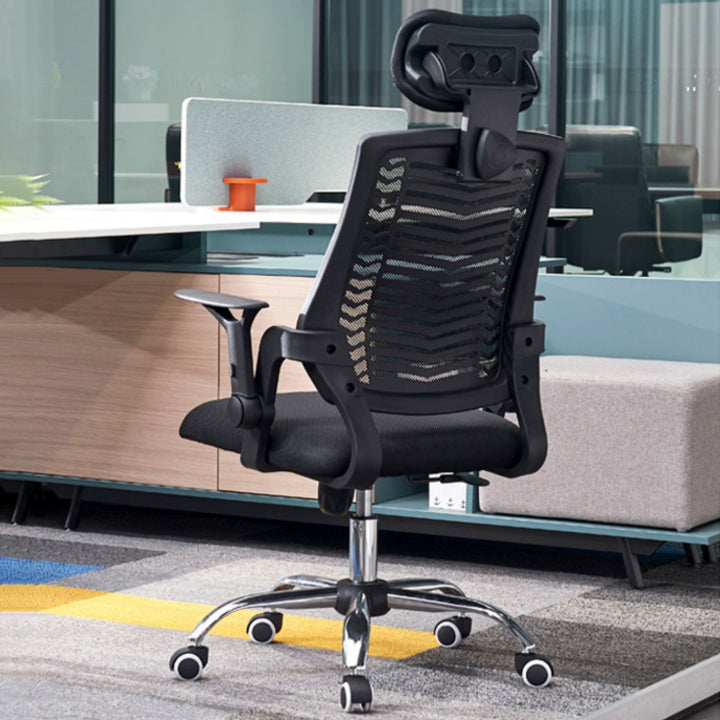 Contemporary Adjustable Arms Office Chair Mesh-back Task Chair for Office