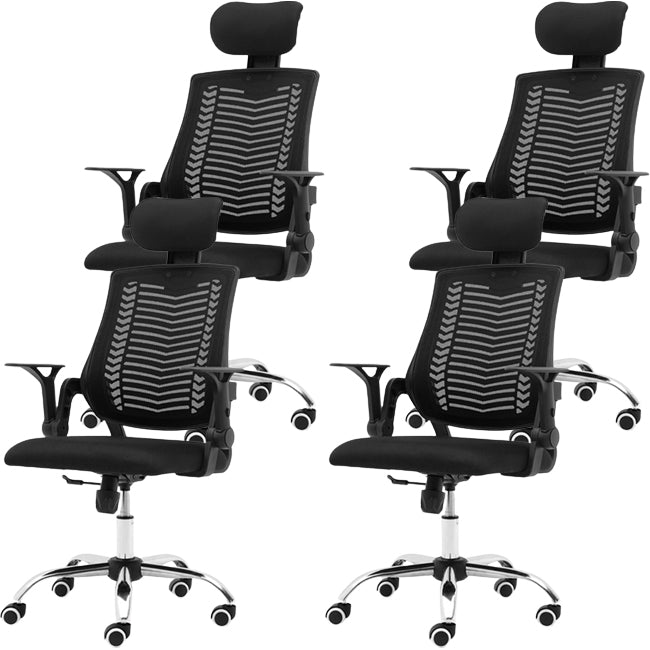 Contemporary Adjustable Arms Office Chair Mesh-back Task Chair for Office