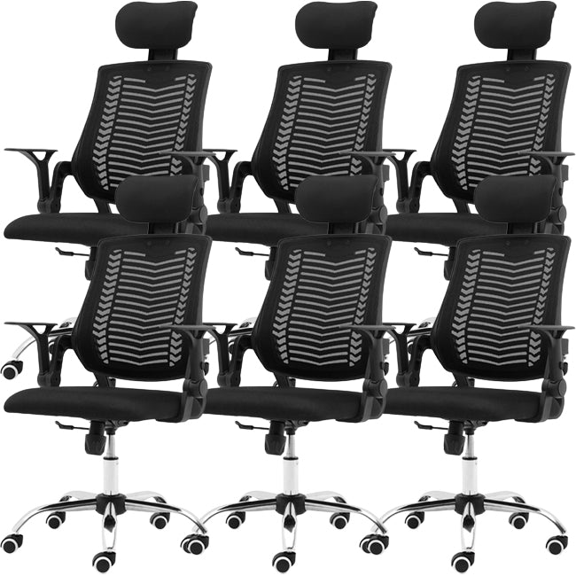 Contemporary Adjustable Arms Office Chair Mesh-back Task Chair for Office