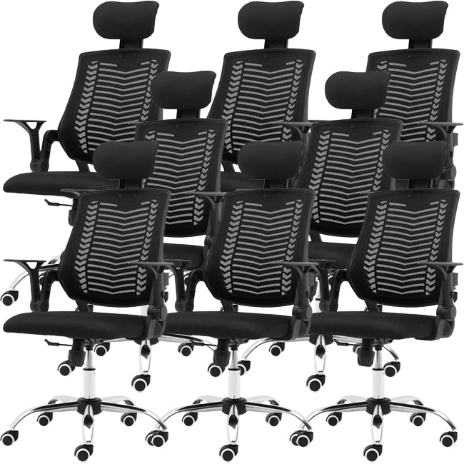 Contemporary Adjustable Arms Office Chair Mesh-back Task Chair for Office