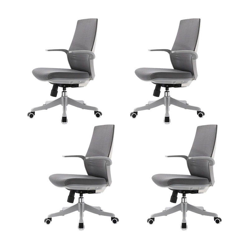 Contemporary Height-adjustable Desk Chair Gray Task Chair for Office