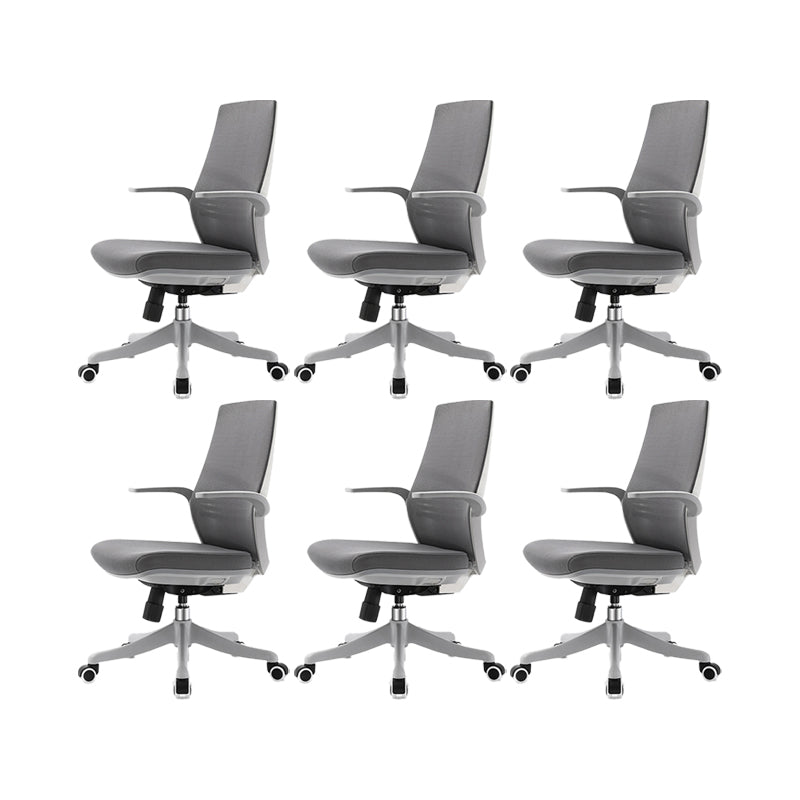 Contemporary Height-adjustable Desk Chair Gray Task Chair for Office