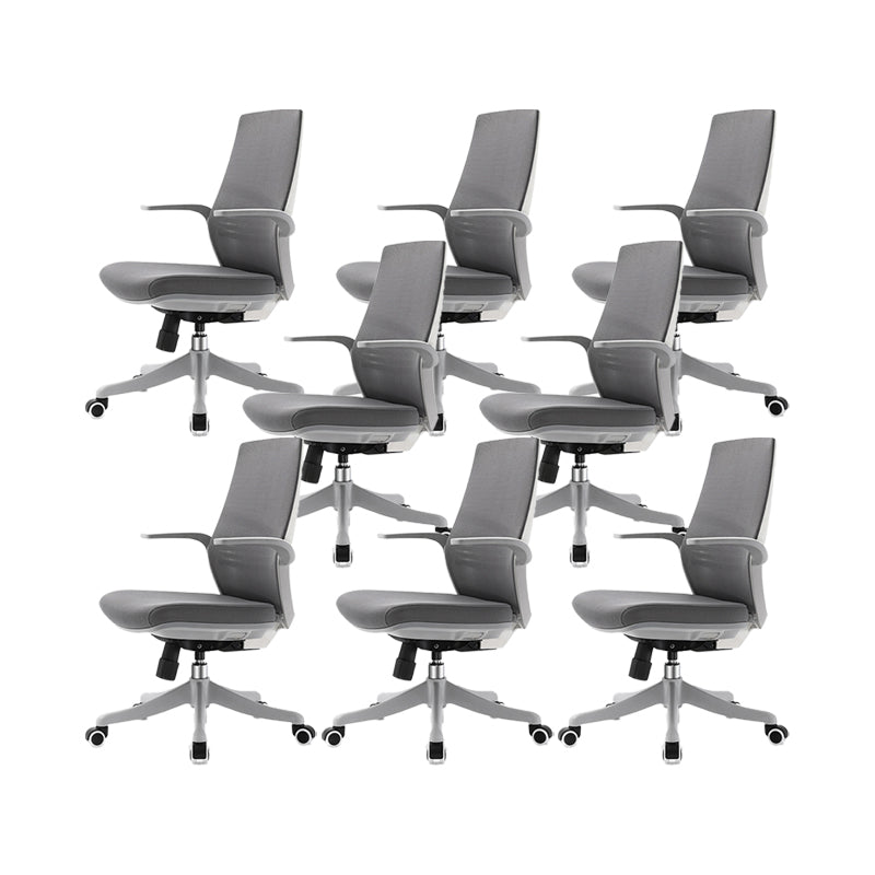 Contemporary Height-adjustable Desk Chair Gray Task Chair for Office