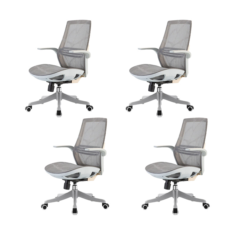 Contemporary Height-adjustable Desk Chair Gray Task Chair for Office