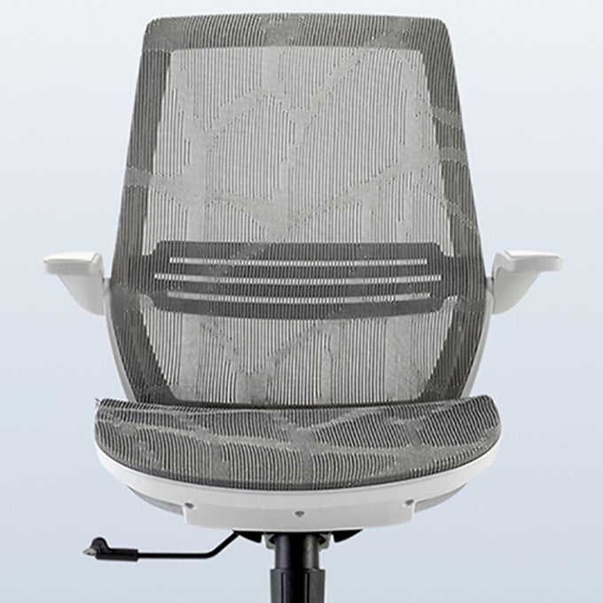 Contemporary Height-adjustable Desk Chair Gray Task Chair for Office