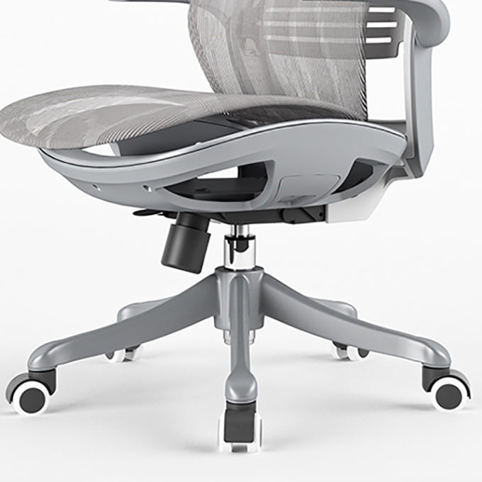 Contemporary Height-adjustable Desk Chair Gray Task Chair for Office