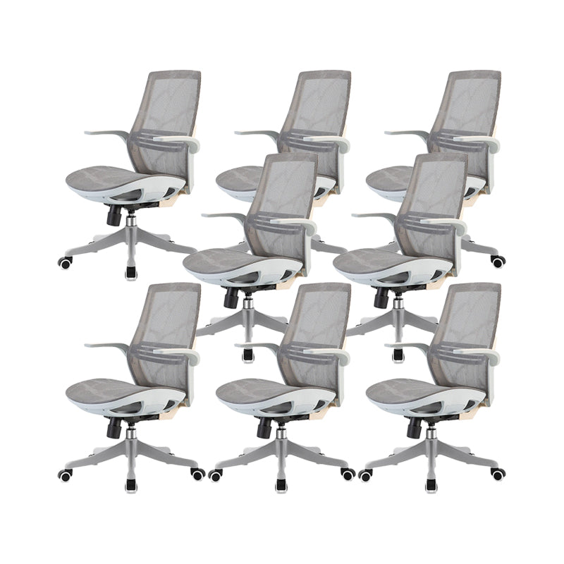 Contemporary Height-adjustable Desk Chair Gray Task Chair for Office