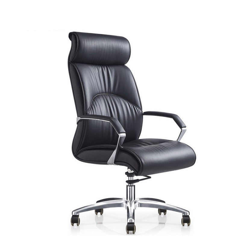 Modern Black Office Chair Fixed Arms No Distressing Ergonomic Desk Chair