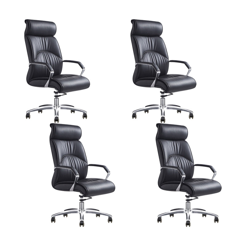 Modern Black Office Chair Fixed Arms No Distressing Ergonomic Desk Chair