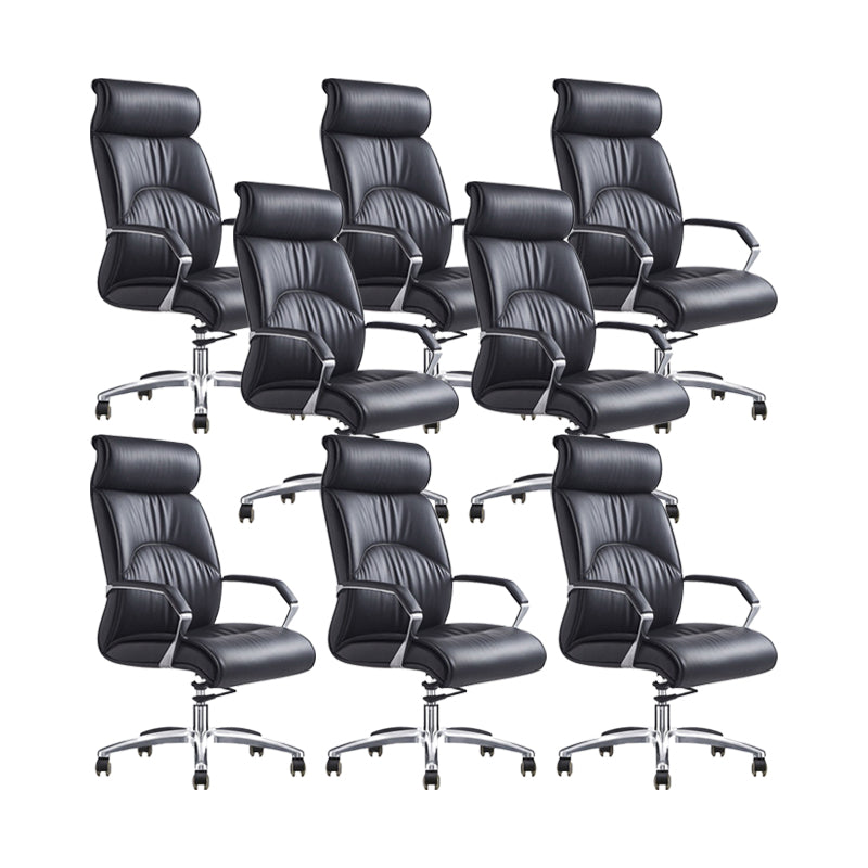 Modern Black Office Chair Fixed Arms No Distressing Ergonomic Desk Chair