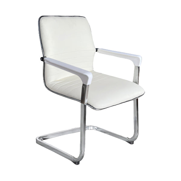 Contemporary Fixed Arms Office Chair Leather Task Chair for Office