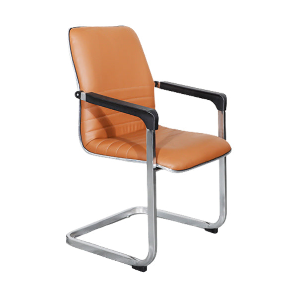 Contemporary Fixed Arms Office Chair Leather Task Chair for Office