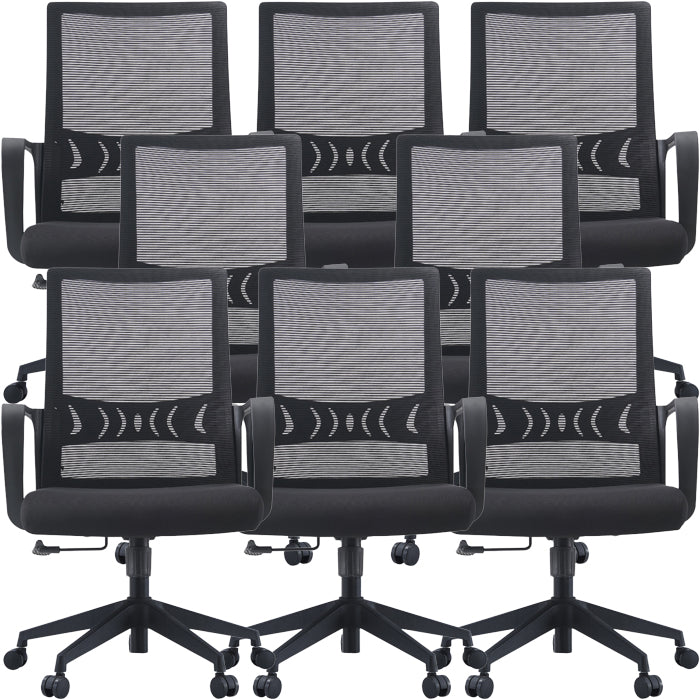 Contemporary Fixed Arms Office Chair Mesh-back Task Chair for Office