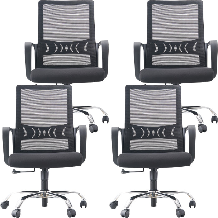 Contemporary Fixed Arms Office Chair Mesh-back Task Chair for Office