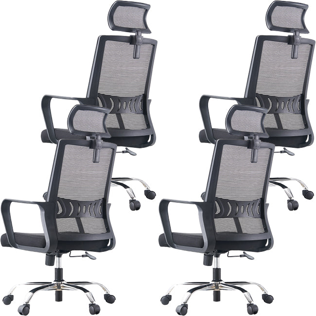 Contemporary Fixed Arms Office Chair Mesh-back Task Chair for Office