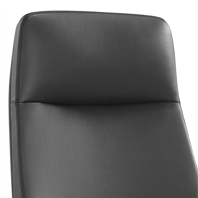 Modern Leather Swivel Chair Fixed Arms Ergonomic Office Chair