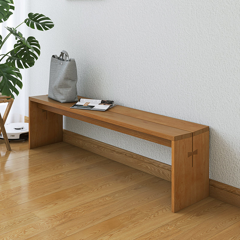 Contemporary Solid Wood Bench Home Rectangle Seating Bench with Legs