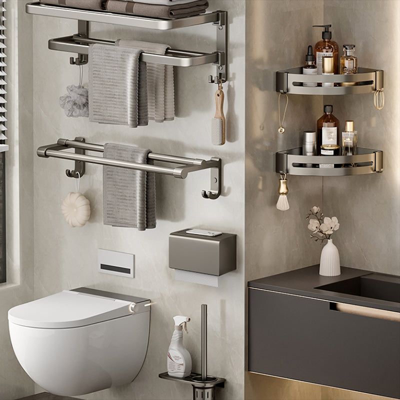 Modern Stainless Steel Bath Shelf Bathroom Accessory Kit Towel Bar Bathroom Set