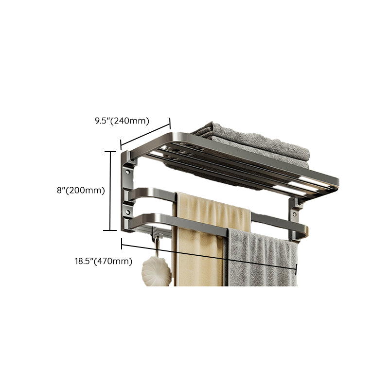 Modern Bathroom Accessory Kit Grey Towel Bar Bath Shelf Bathroom Hardware