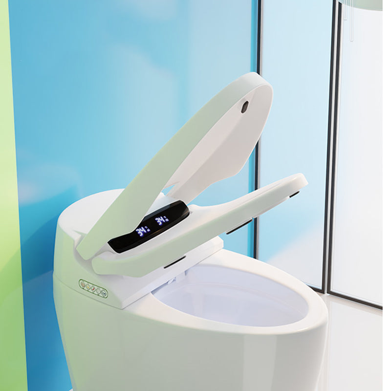 White Heated Seat Bidet Floor Standing Bidet Smart Toilet with Quiet-Close