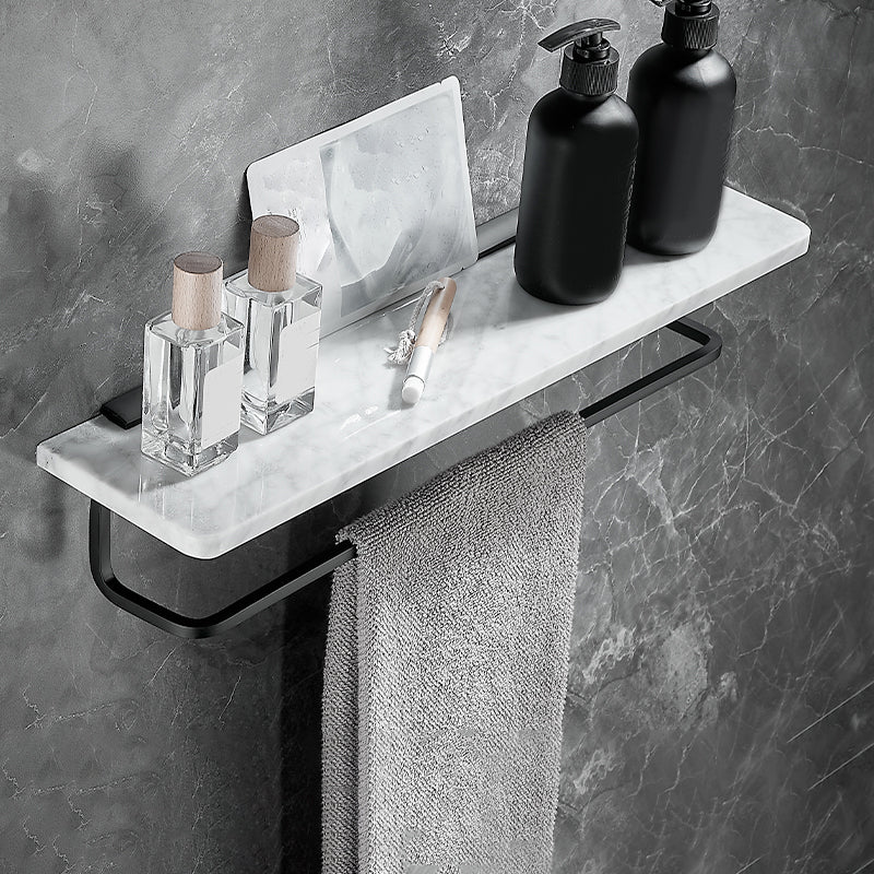 Metal & Marble Bathroom Hardware Set as Individual or as a Set in Black