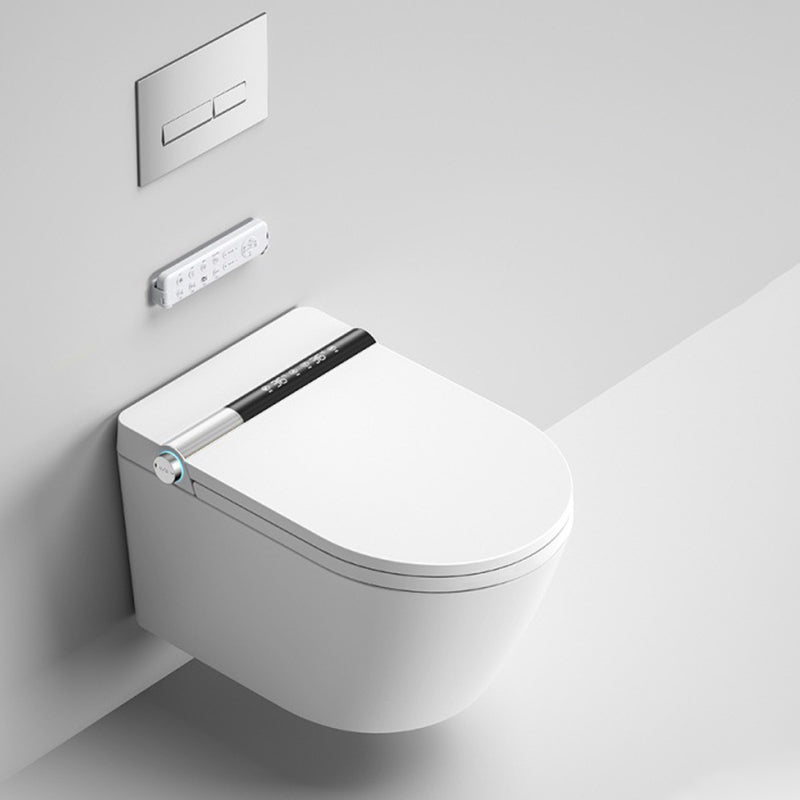 White Antimicrobial Bidet Elongated Smart Toilet with Unlimited Warm Water