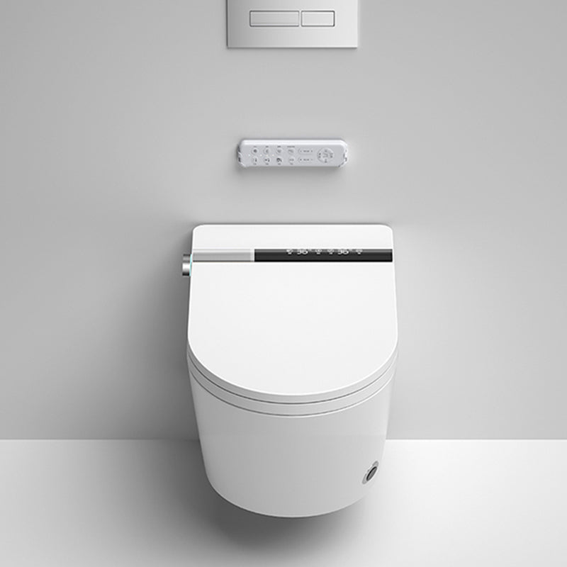 White Antimicrobial Bidet Elongated Smart Toilet with Unlimited Warm Water