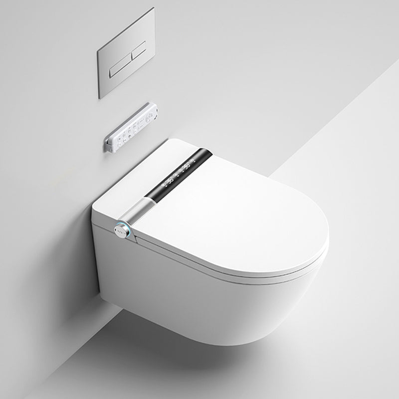 White Antimicrobial Bidet Elongated Smart Toilet with Unlimited Warm Water