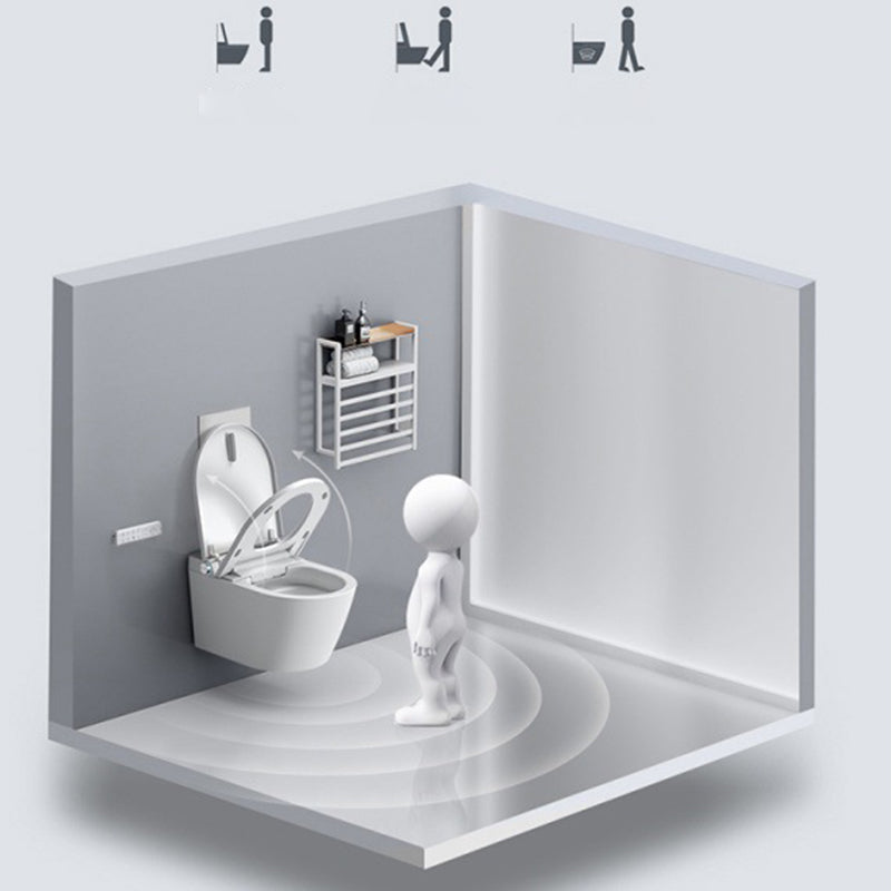 White Antimicrobial Bidet Elongated Smart Toilet with Unlimited Warm Water