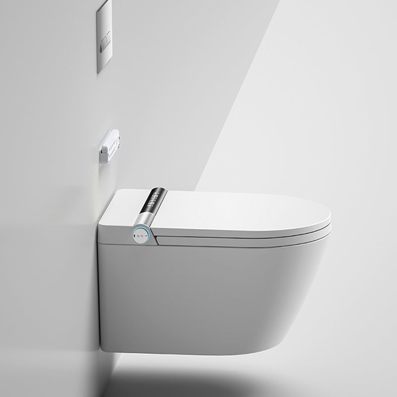 White Antimicrobial Bidet Elongated Smart Toilet with Unlimited Warm Water