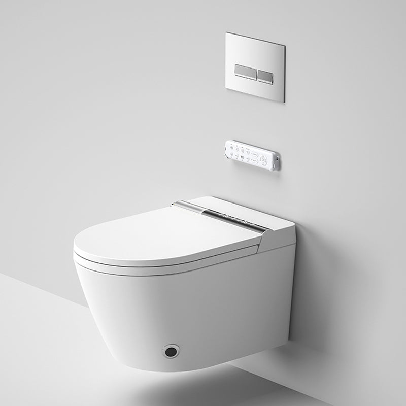 White Antimicrobial Bidet Elongated Smart Toilet with Unlimited Warm Water